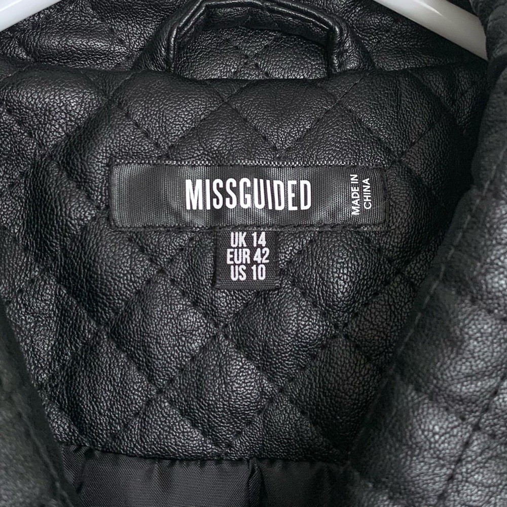 MISSGUIDED Black Faux Leather Coat - Picture 3 of 8